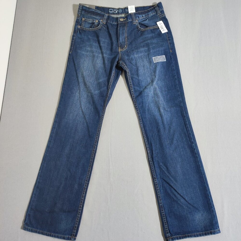 NWT Warehouse One jeans men's size 34X34 dark blue ink colour Straight fit